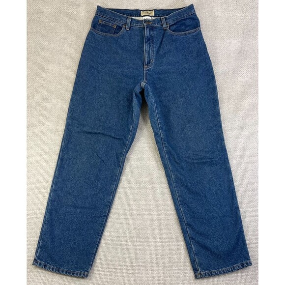 L.L. Bean Jeans Women's 14R Lined Relaxed Fit Blue Denim Medium Wash - Picture 1 of 11